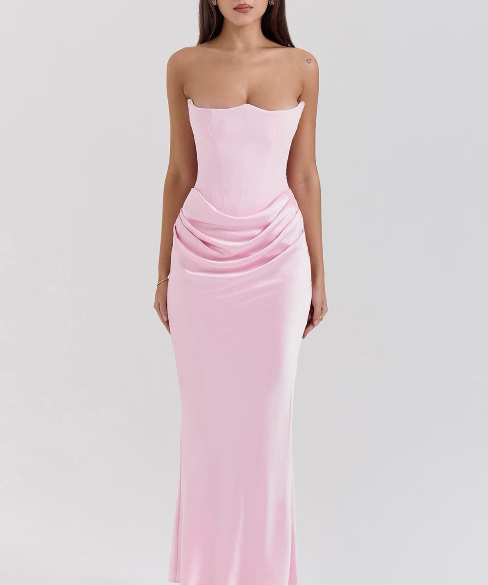 Mia Strapless Corset Maxi Dress