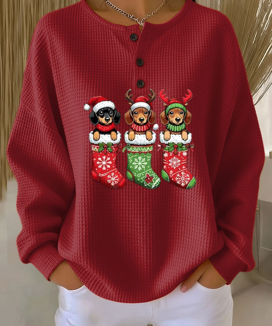 Grethe | Vintage Christmas Sweater with Dog Motif