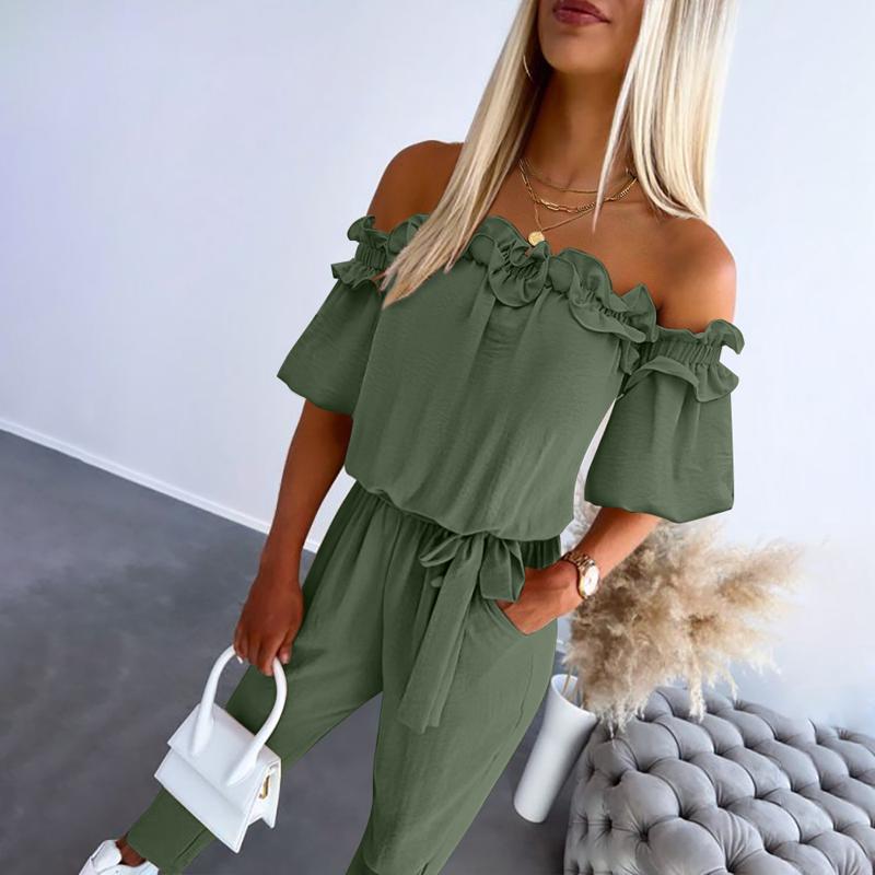 Nikola – Elegant Jumpsuit with Off-the-Shoulder Design and Waist Tie