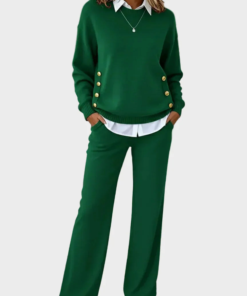Lena - Elegant Sweater Set with Buttons