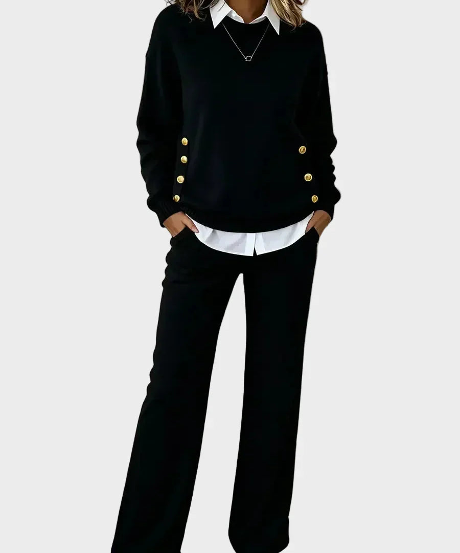 Lena - Elegant Sweater Set with Buttons