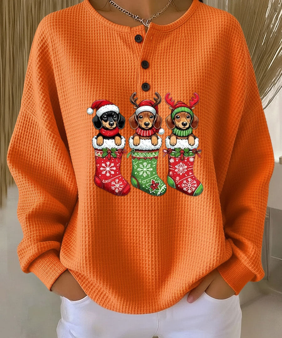 Grethe | Vintage Christmas Sweater with Dog Motif