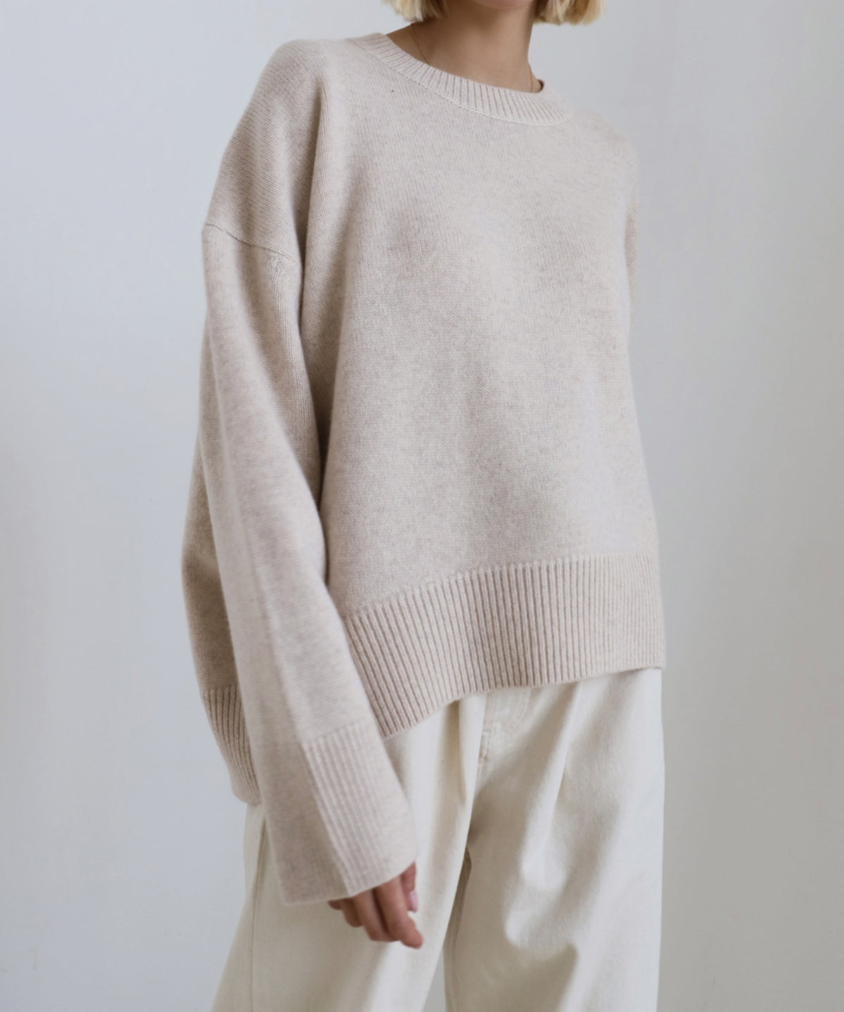 Oversized Crewneck Knit Sweater