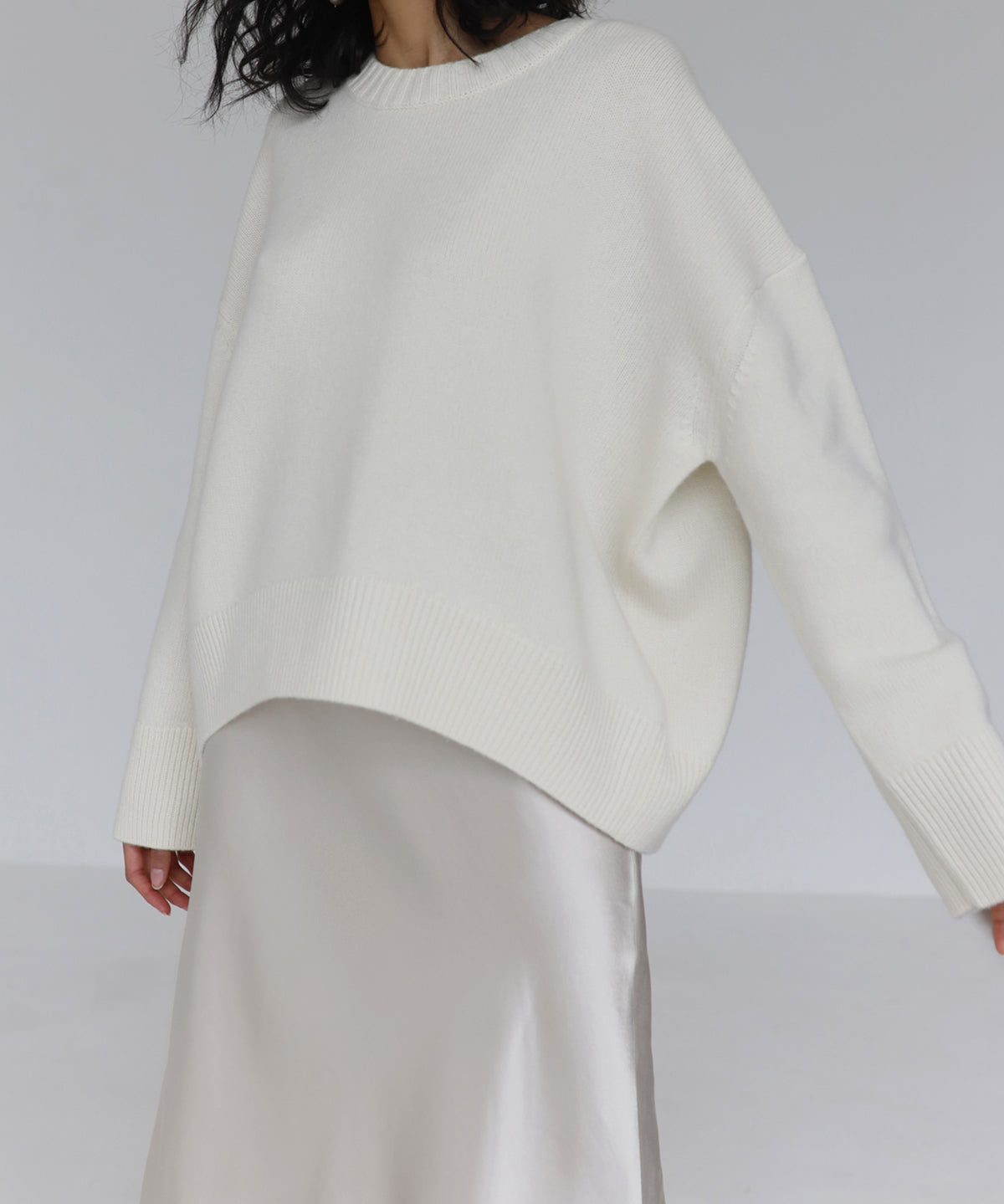 Oversized Crewneck Knit Sweater