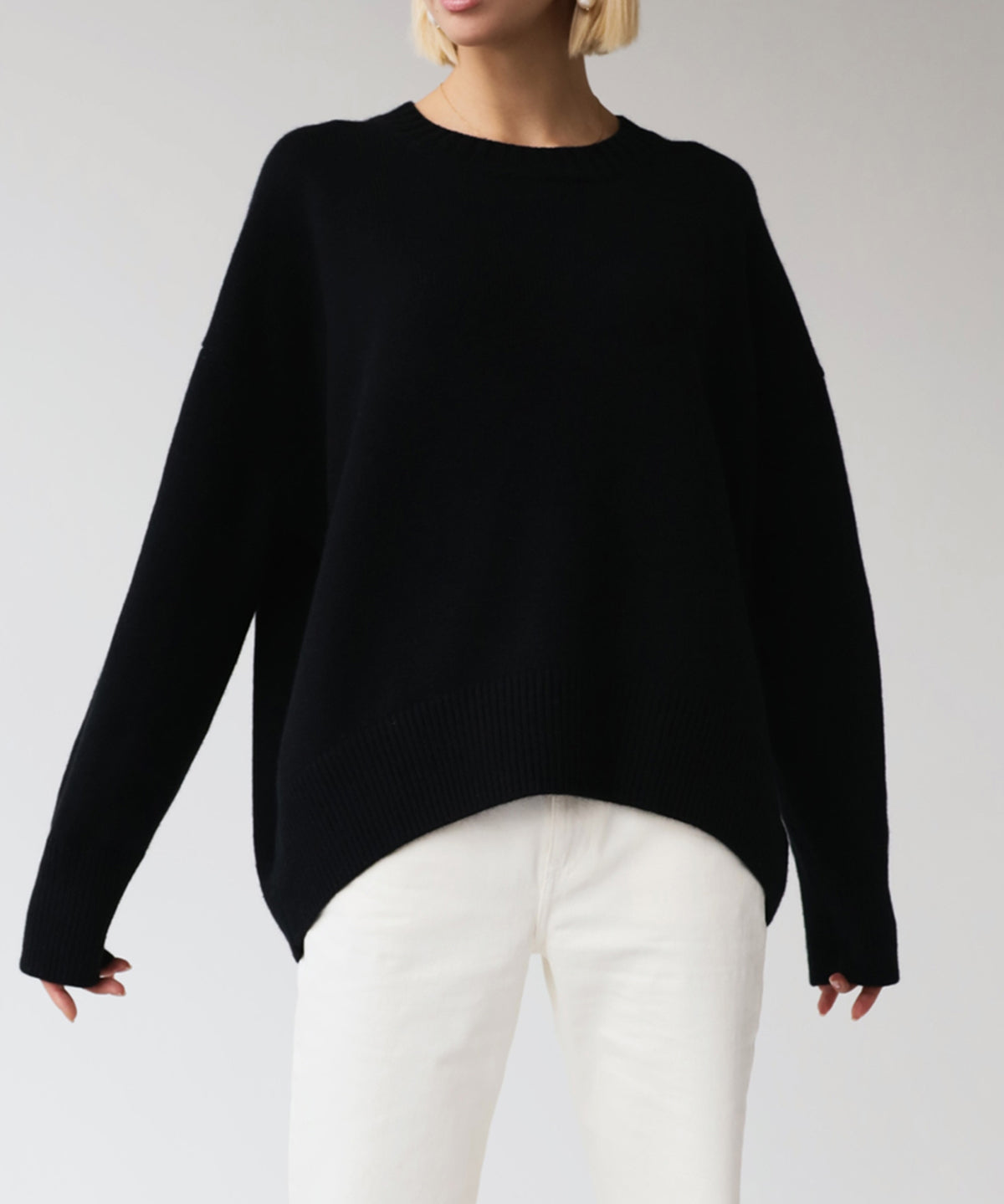 Oversized Crewneck Knit Sweater
