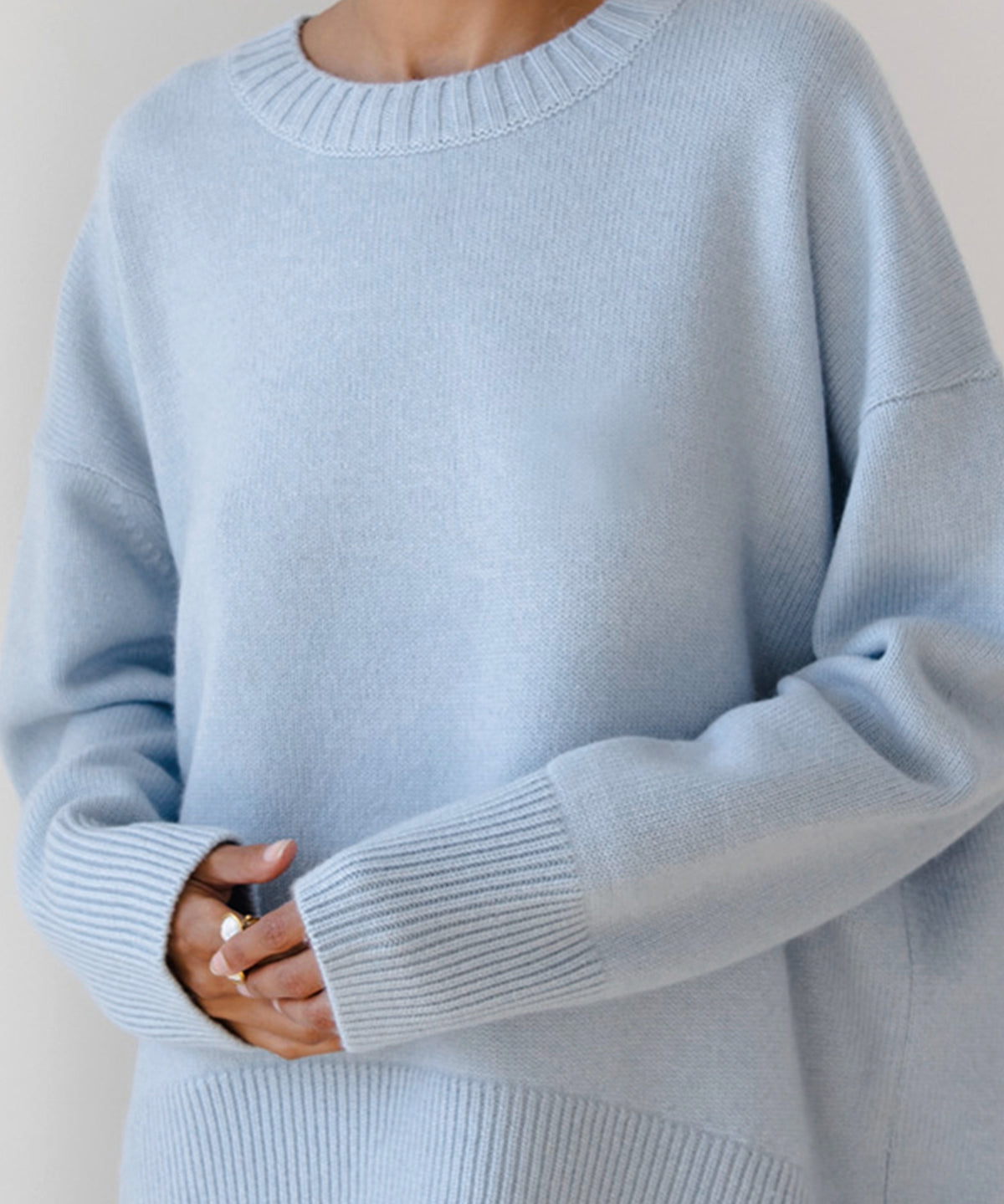 Oversized Crewneck Knit Sweater