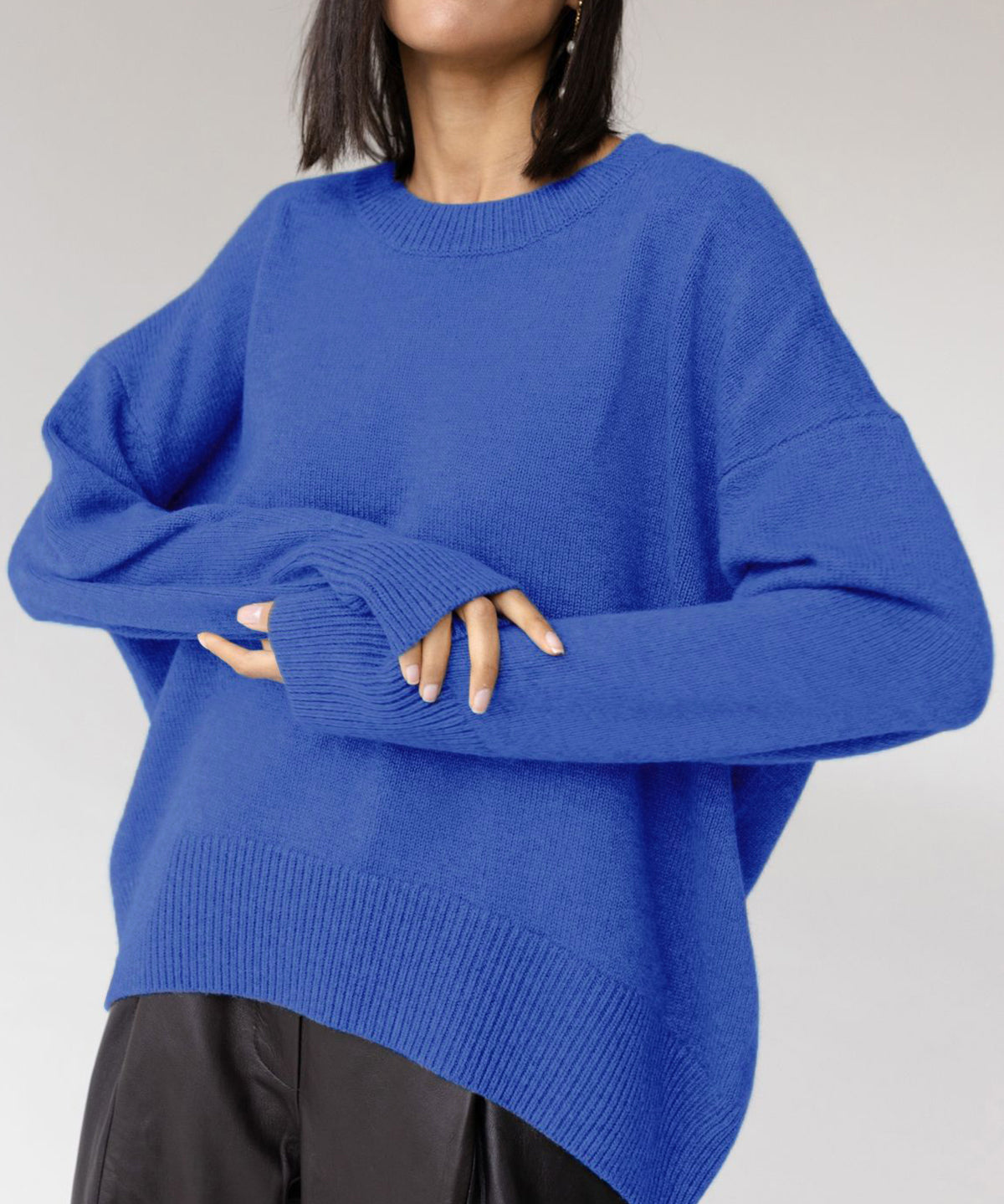 Oversized Crewneck Knit Sweater