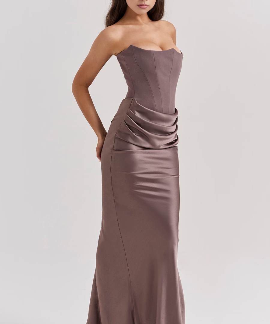 Mia Strapless Corset Maxi Dress