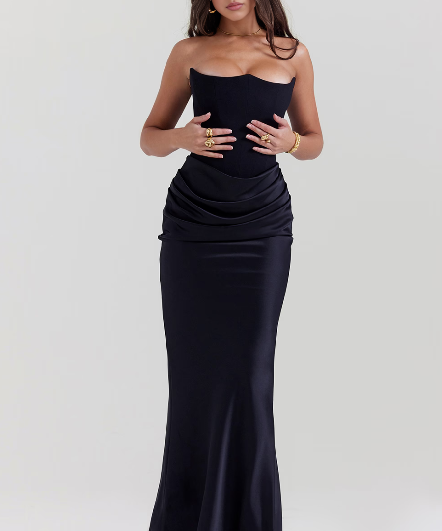 Mia Strapless Corset Maxi Dress