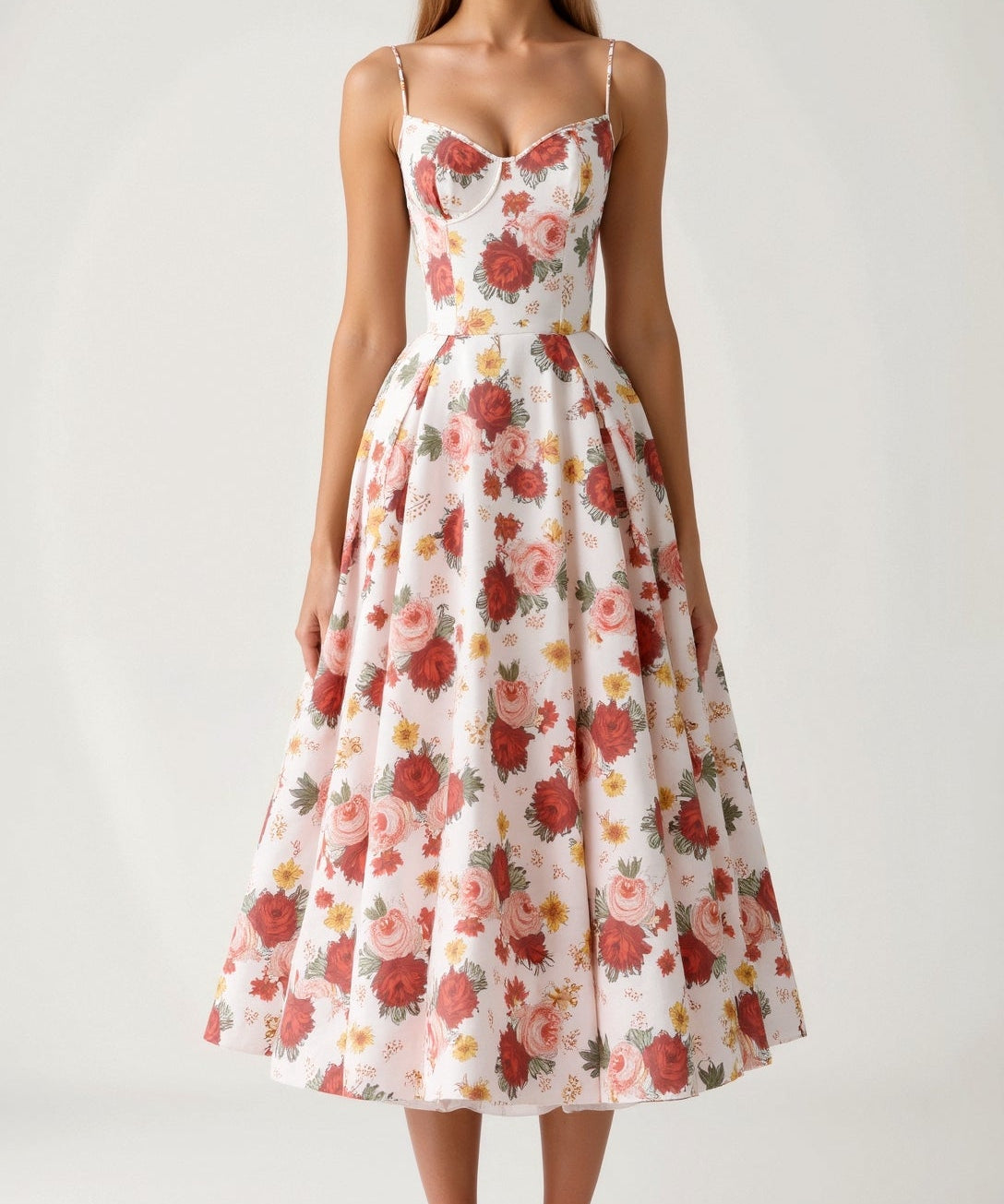 Isolde Elegant Tulle Midi Dress