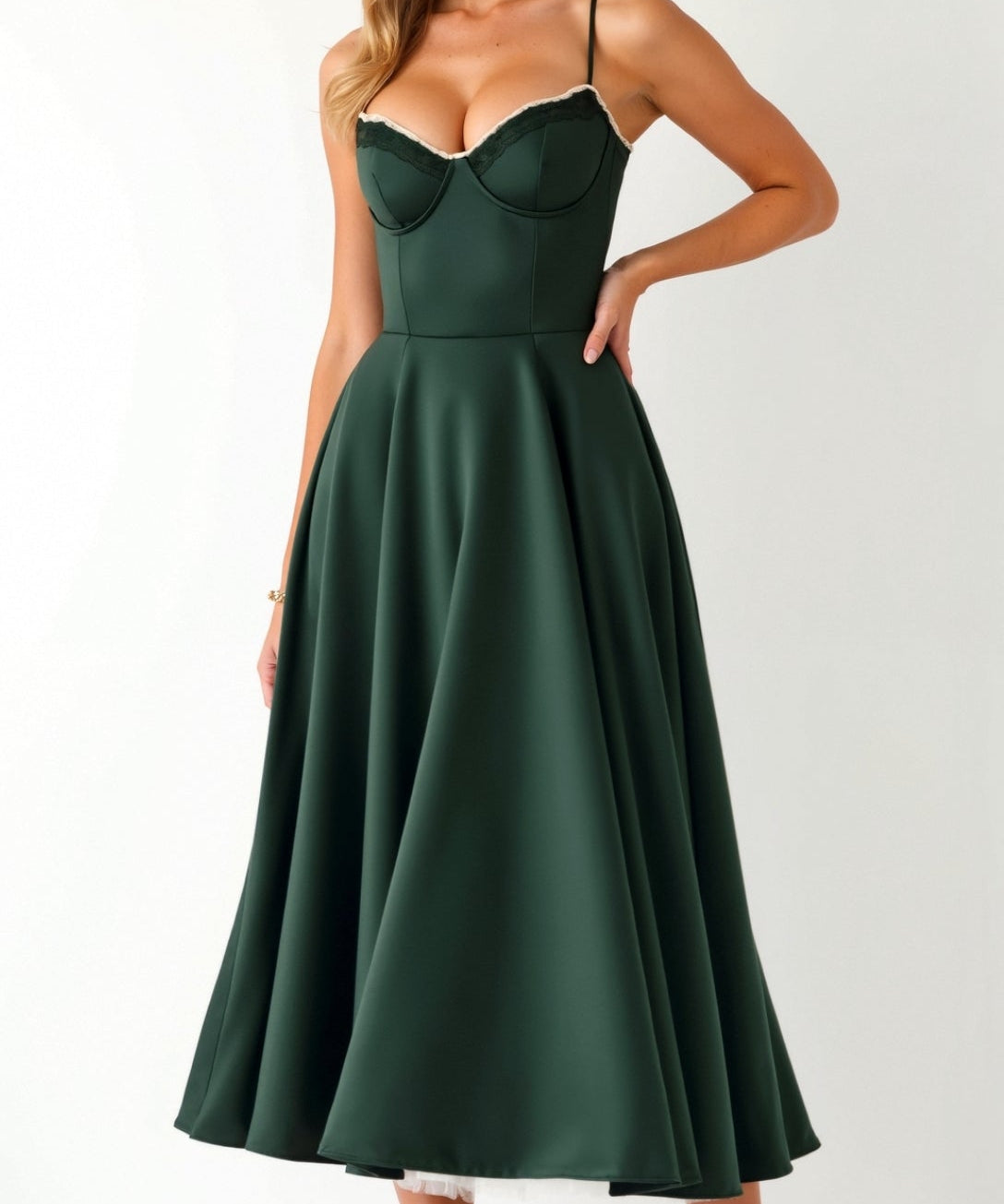 Isolde Elegant Tulle Midi Dress