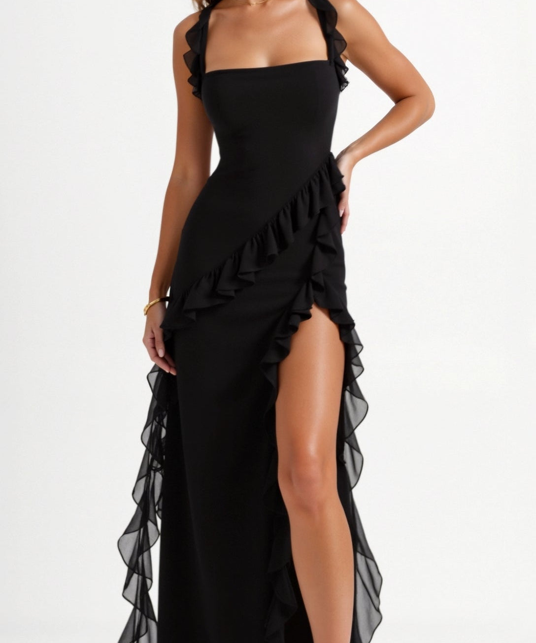 Amelia Elegant Ruffled Maxi Dress