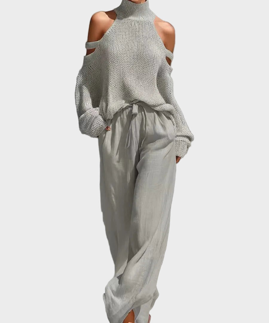 Sara - Modern Knit and Linen Set