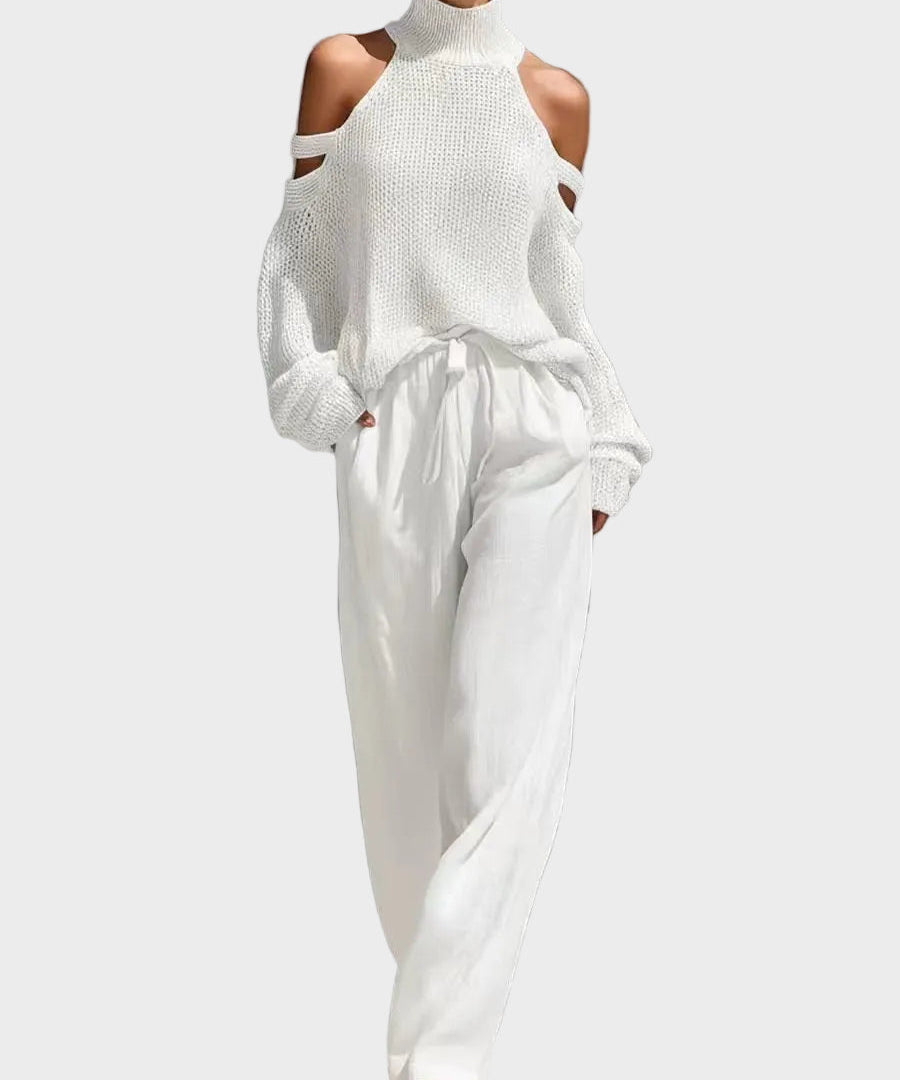 Sara - Modern Knit and Linen Set