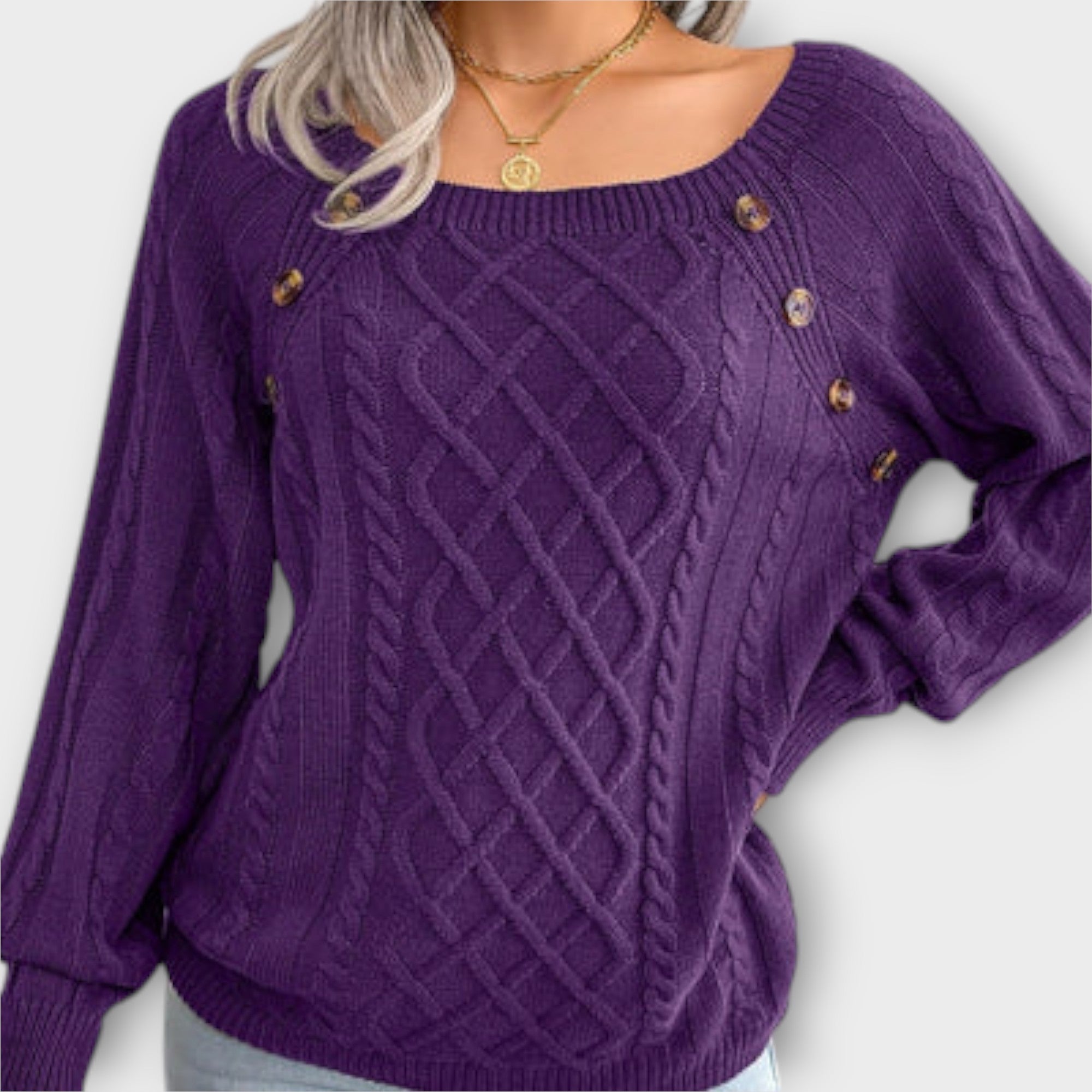 Malia - Knitted Jumper with Buttons