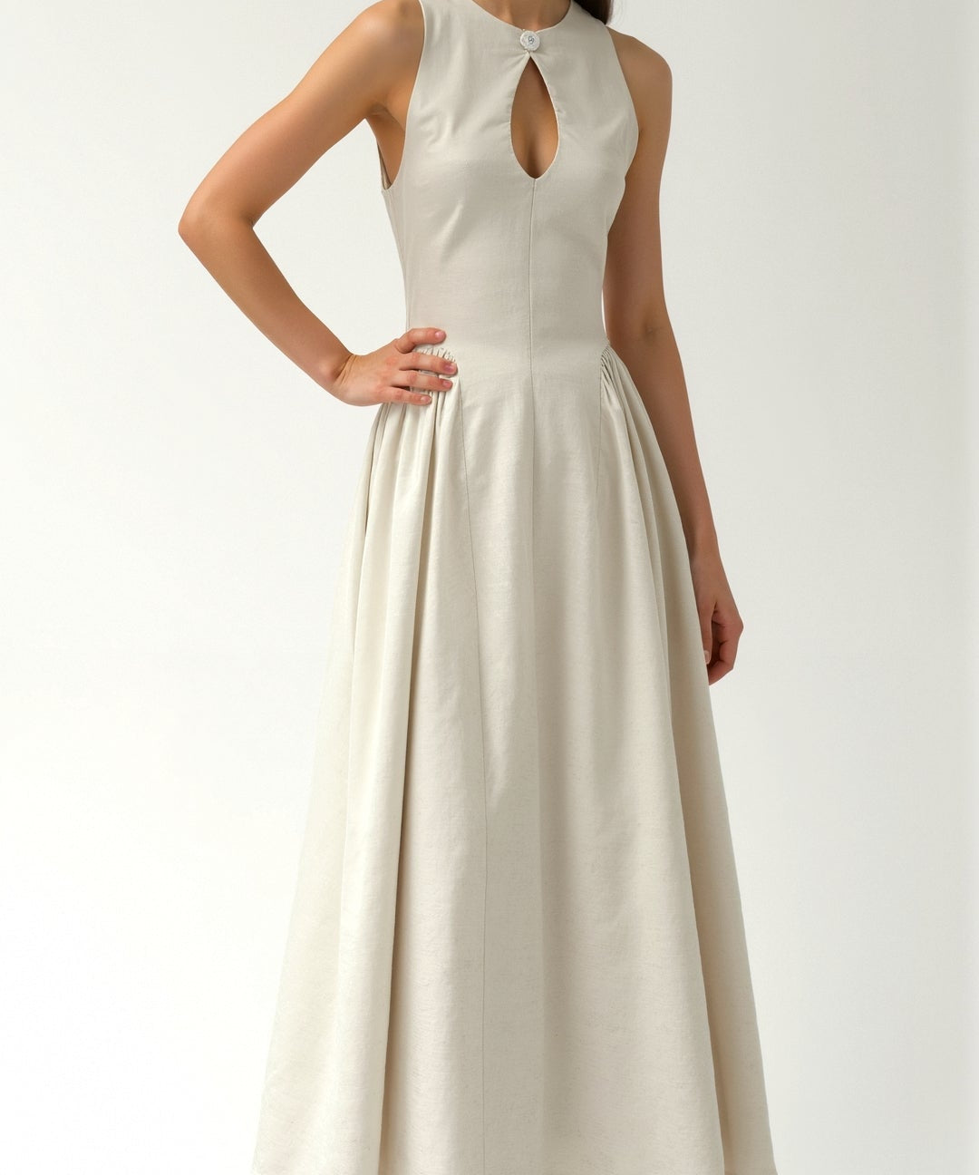 Alexandra Breezy Linen Cutout Dress