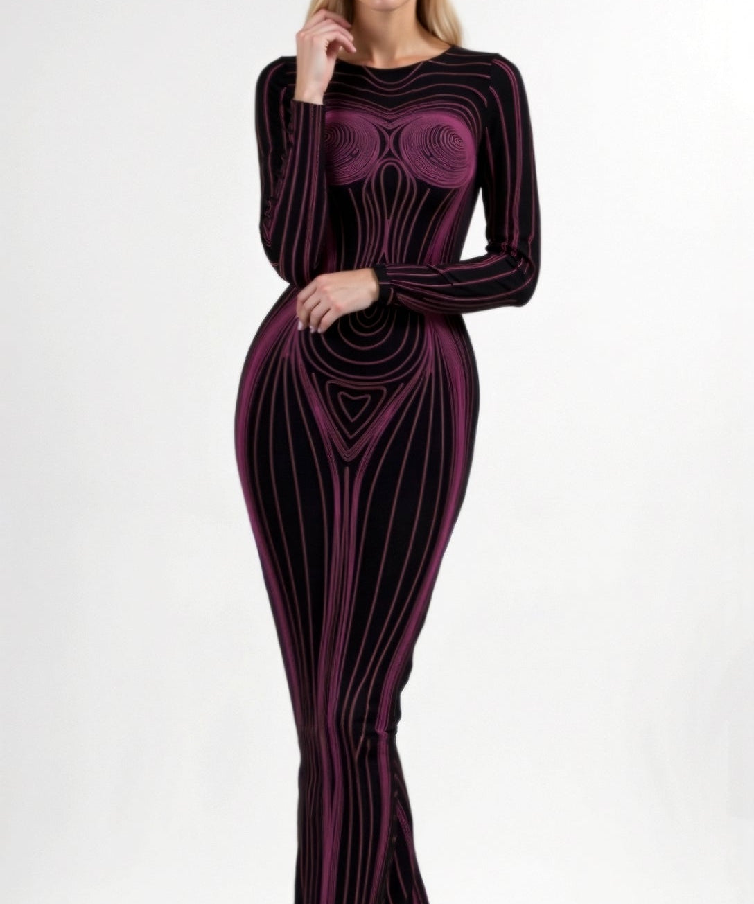 Lucy Elegant Long Sleeve Maxi Dress