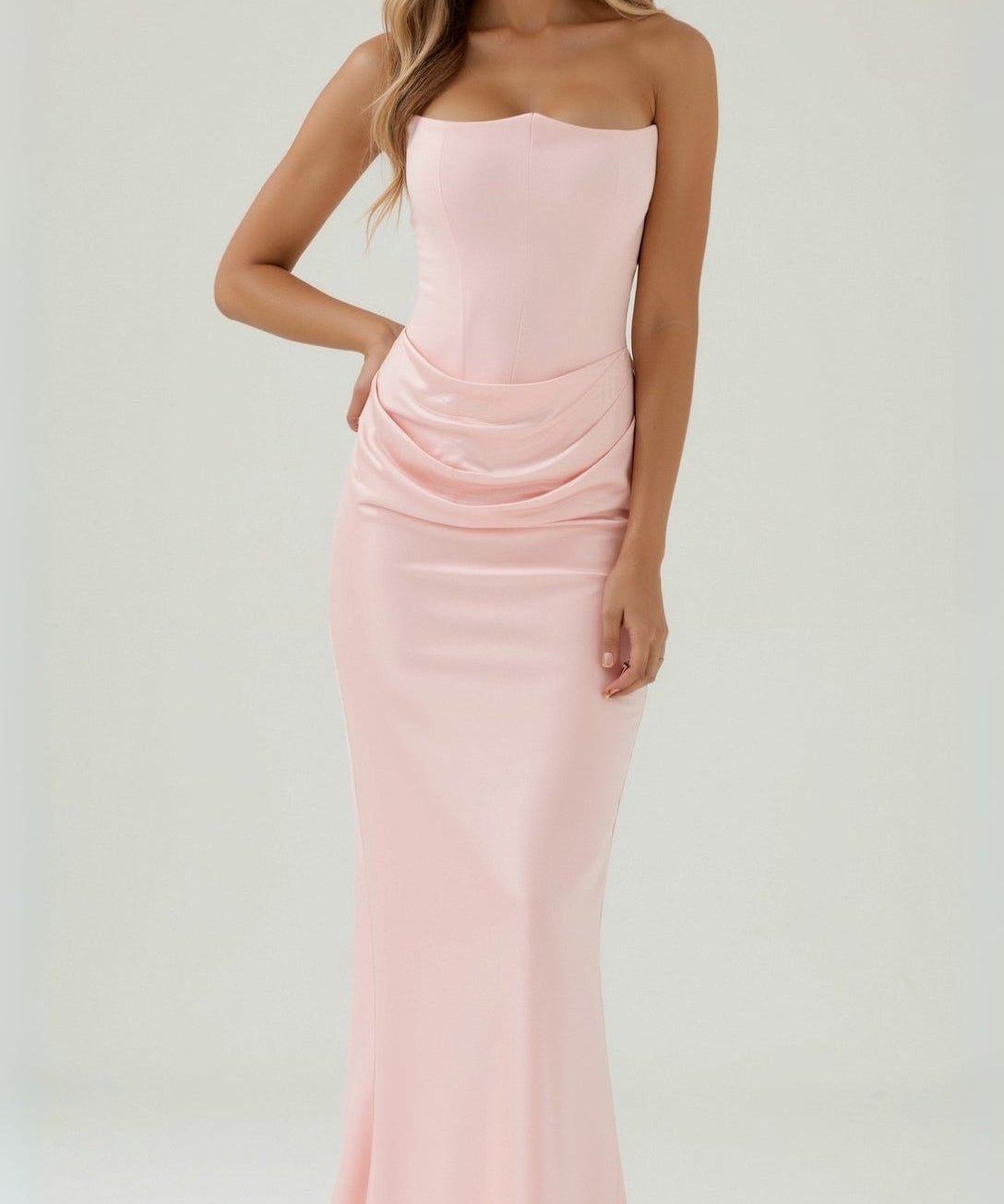 Lydia Elegant Strapless Maxi Dress