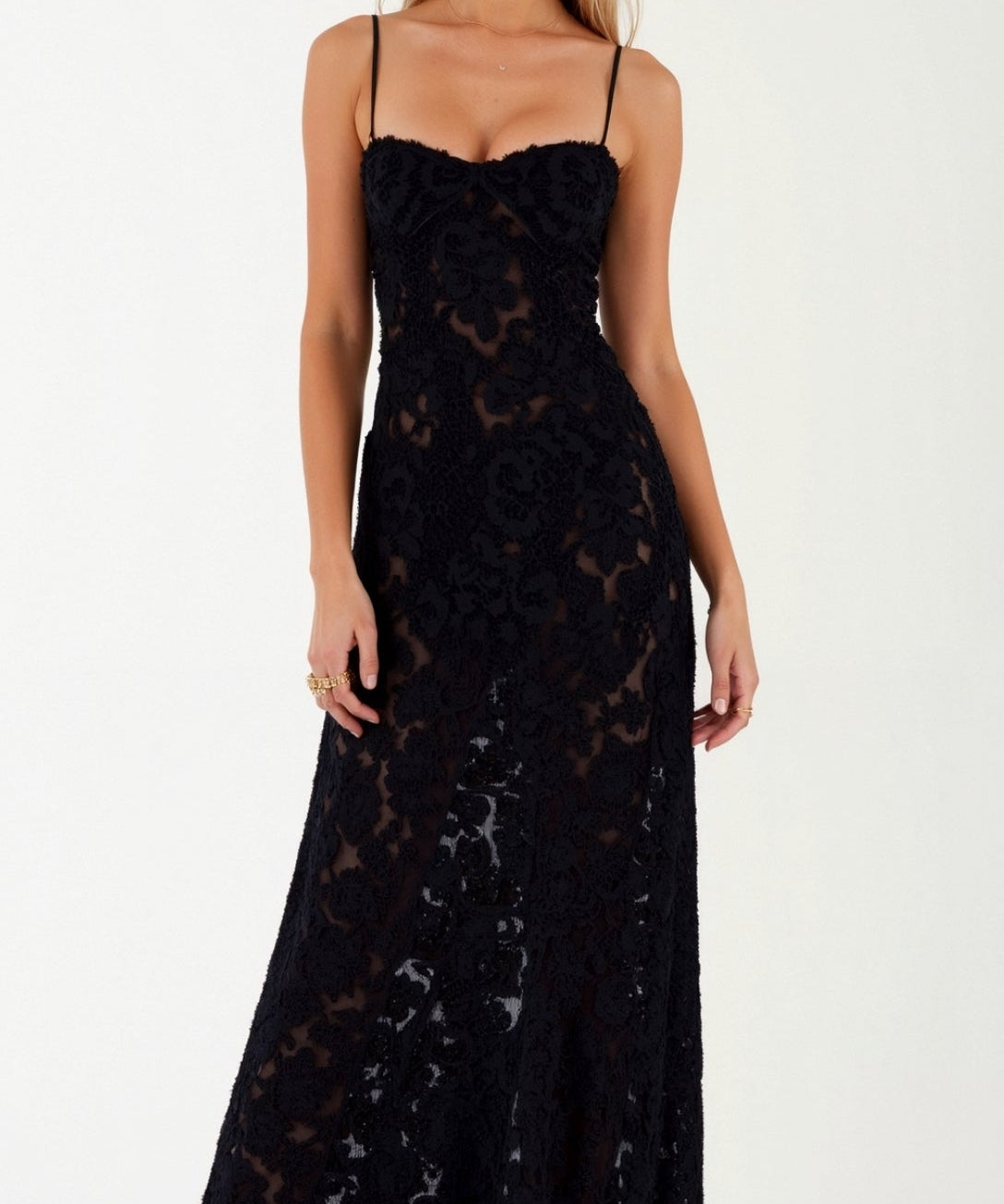 Mary Floral Jacquard Maxi Dress