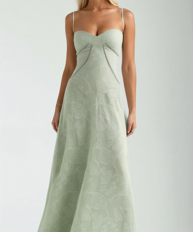 Mary Floral Jacquard Maxi Dress