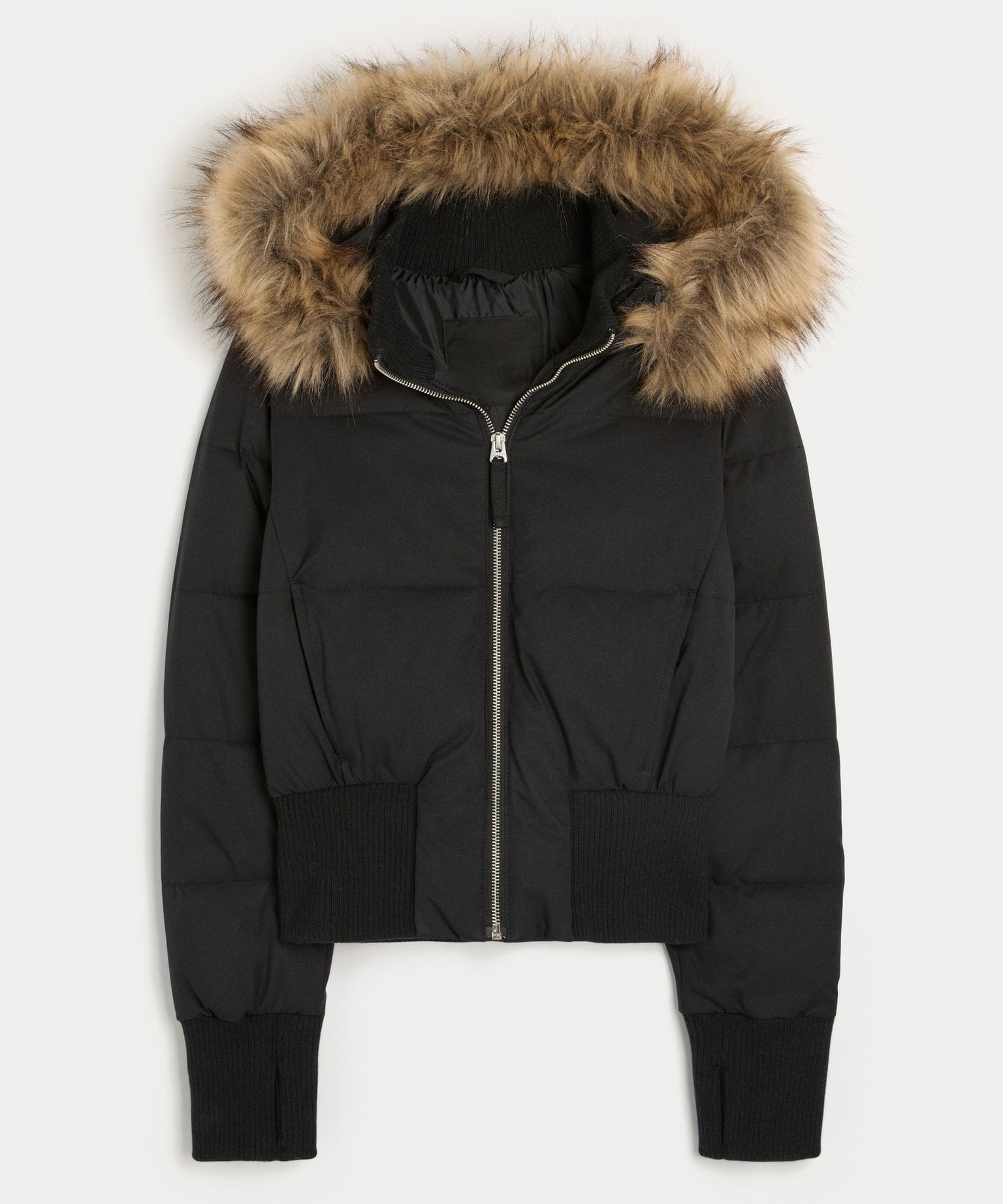 Women's Quilted Winter Jacket with Removable Hood