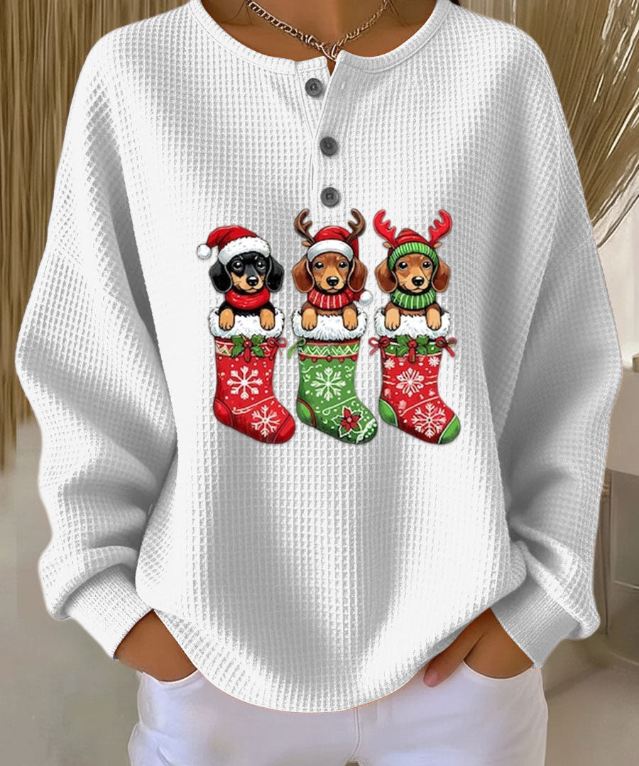 Grethe | Vintage Christmas Sweater with Dog Motif
