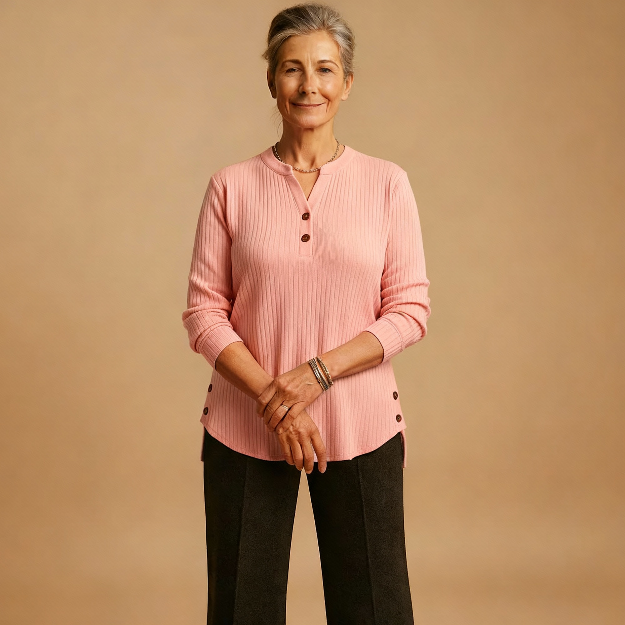 Louisa | Solid Knit Sweater with Long Sleeves